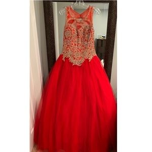 Formal red & gold dress